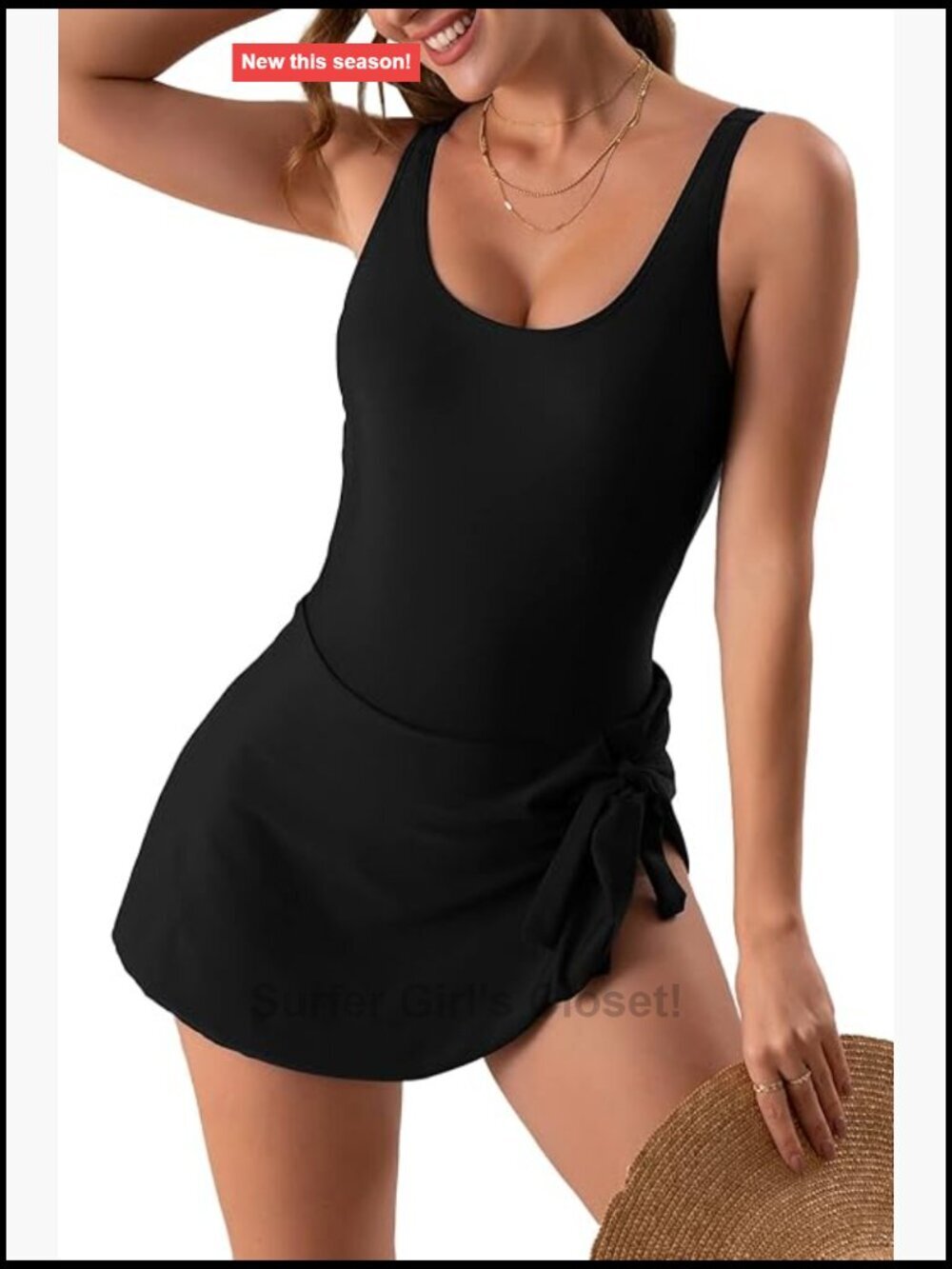 One Piece Swimdress Tummy Control Swim Dress Skirt Bathing Suit